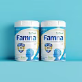 Nu Food Famna Nutritional Food Cans Featuring 15 Plus Label On Blue Background