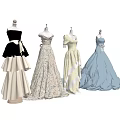 Elegant Vintage Dresses Collection With Various Colors Bow Details And Layered Skirts