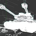 Detailed Military Tank Weapon With Dual Cannons Tracks And Ammunition Boxes