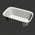 Rectangular Aluminum Foil Tableware Set Striped Design For Food Takeout Packaging 3d model
