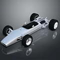 Silver Streamlined Race Car With Exposed Chassis Large Wheels And Reflective Surface 3d model