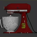Red Stand Mixer With Silver Mixing Bowl For Home Kitchen Use 3d model