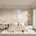 Cozy Kids Room Interior With Soft Tones Bed Decorative Art Chandelier And Rug
