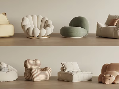 Lazy Sofa Collection Featuring Various Designs And Soft Fabric For Living Room 3d model