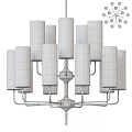 Elegant Modern Chandelier With Cylindrical Blue Glass Shades And Metal Frame