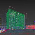 Modern Office Building With Glass Curtain Wall Grand Entrance And Landscaped Surroundings