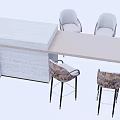 Nakajima counter bar counter operating table dining table and chairs 3d model
