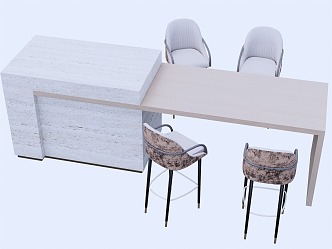 Nakajima counter bar counter operating table dining table and chairs 3d model