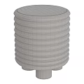 Elegant Black Ribbed Round Side Table With Durable Supporting Legs And Modern Design 3d model