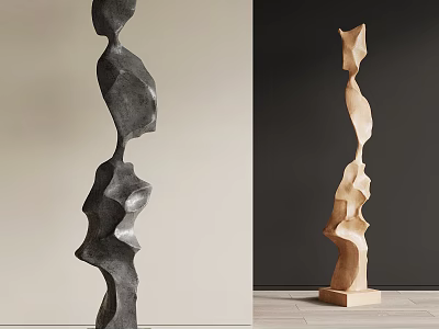 10 Stone Modern Abstract Interior Sculptures 3d model