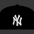 Black New Era Baseball Cap Featuring White NY Logo And Flat Brim Design 3d model