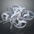 White Quadcopter Drone With Four Propeller Guards And Structural Frame Design