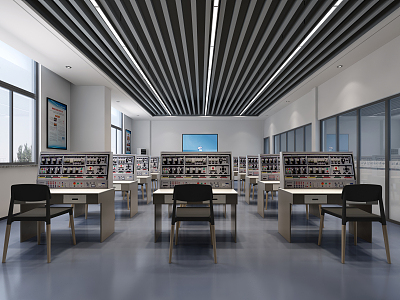 Modern Classroom Electrician Learning Classroom 3d model