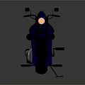 Custom Blue Motorcycle With Colorful Graphics Sleek Design Chrome Exhaust And Leather Seat