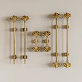 Elegant Golden Decorative Cabinet Handles With Floral Top Design And Modern Style