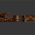 Red Wooden Storage Chests With Gold Accents And Ornate Decorative Details