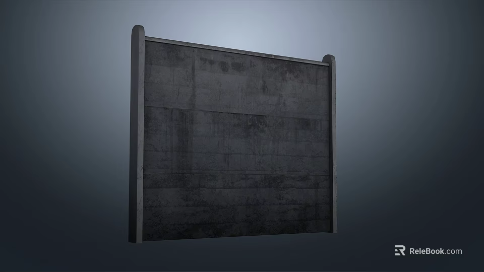 Modern Gray Concrete Wall With Textured Surface And Simple Border Design 3d model