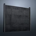 Modern Gray Concrete Wall With Textured Surface And Simple Border Design 3d model