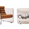 Modern Accent Leisure Chair With Transparent Frame Brown Light Gray Cushions And Contemporary Design