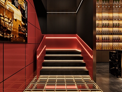 Modern Bar Features Stairs model