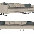 Modern three-seat sofa multiplayer sofa 3d model