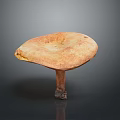 Fresh Orange Brown Mushroom With Large Cap Visible Texture And Thick Stem On Dark Background