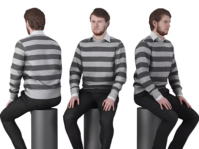Modern Men Sitting Men 3d model