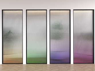 Modern Glass Partition Gradient Glass Partition Changhong Glass Partition Gradient Changhong Glass Stained Glass Changhong Glass Screen 3d model