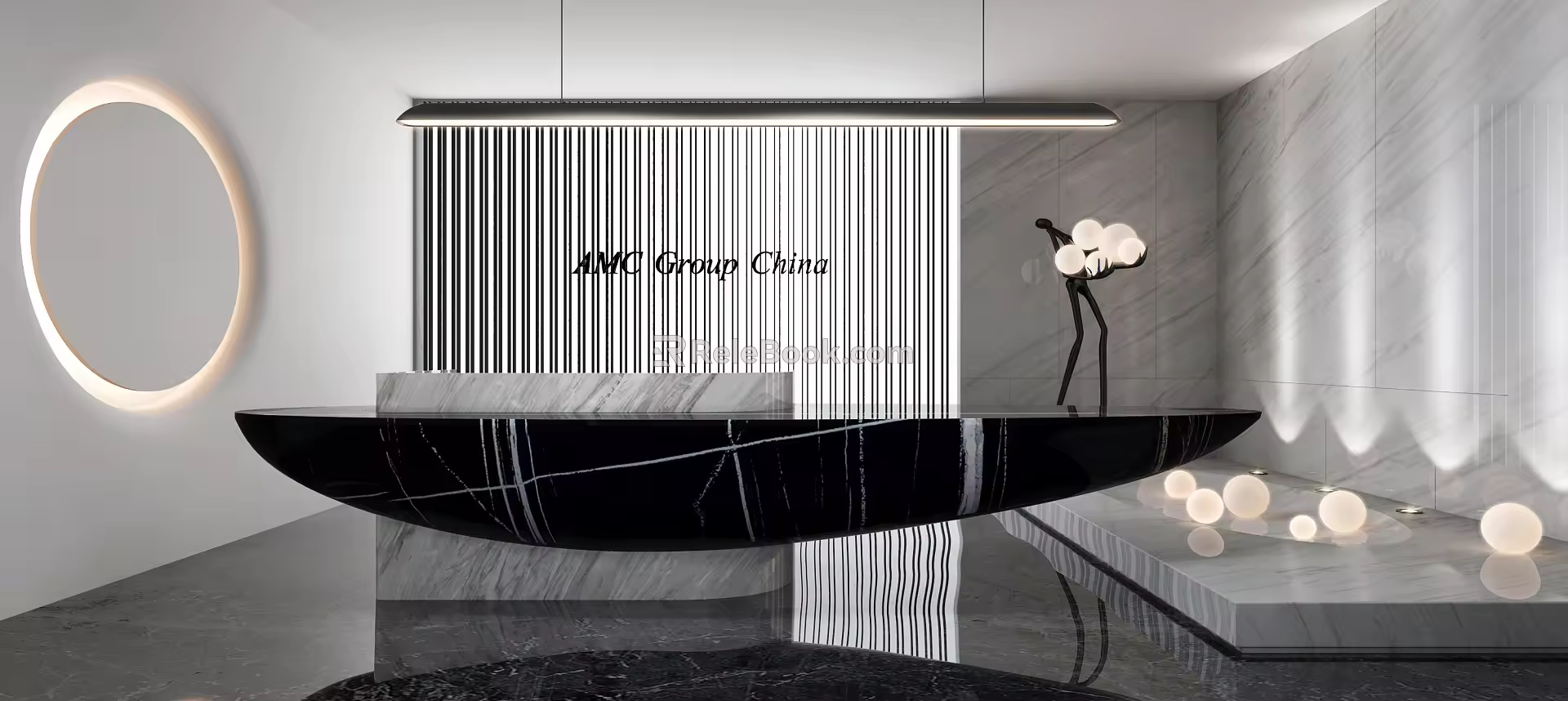 Modern reception desk 3d model