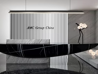 Modern reception desk 3d model