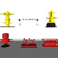 Industrial Equipment Featuring Yellow Red Valves And Pipeline Control Units