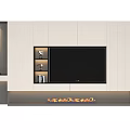 Modern TV Background Cabinet Design With Storage Shelves Bookshelves And Decorative Accents