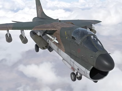 Military Fighter Jet Flying In Sky With Armaments 3d model