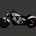 Vintage Black and Silver Motorcycle With Black Seat Chrome Parts and Reflective Surface