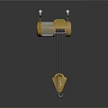 Yellow Mechanical Hoist Equipment with Steel Cable Drum and Lifting Hook