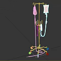 Mobile IV Stand Medical Equipment With Wheels And Hanging IV Bags