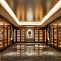 Luxurious Wine Cellar Interior Design With Wooden Racks Wine Bottles And Marble Floor Lighting