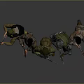 Tactical Military Characters In Various Camouflage Uniforms With Helmets Masks And Assault Rifles Posing