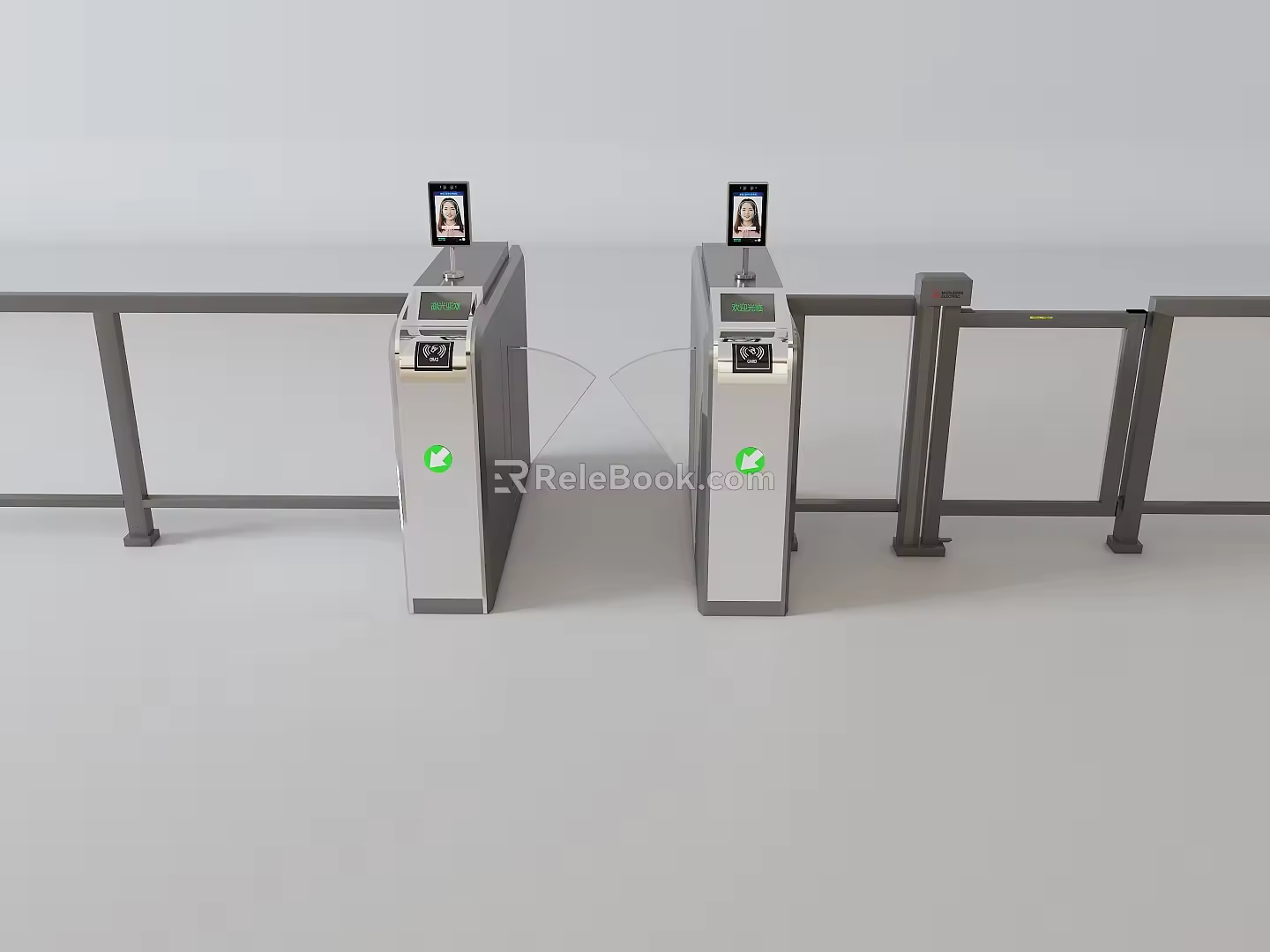 Gate access manual channel 3d model
