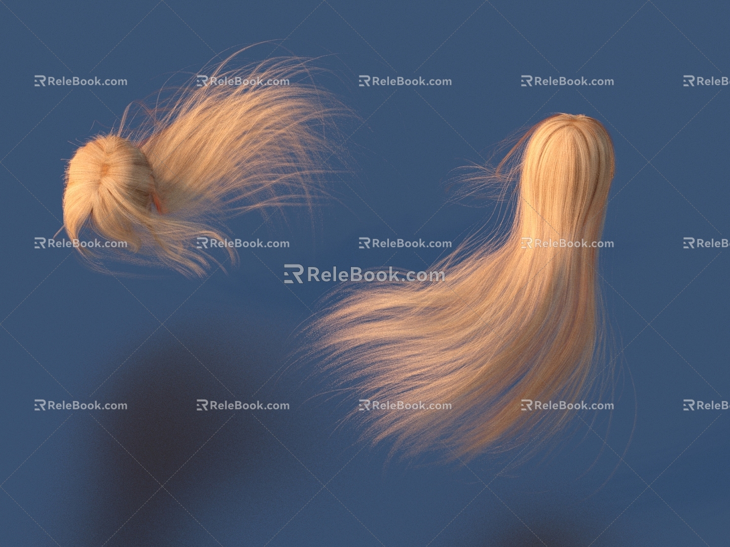 Hair Wig Hair Set 3d model