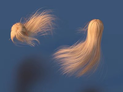 Blonde Synthetic Hair Wigs With Long Loose Hair And Ponytail Style For Daily Fashion Use 3d model