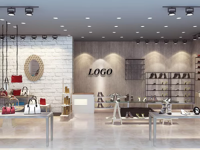 Modern Shoe Store Fashion Shoe Store 3d model