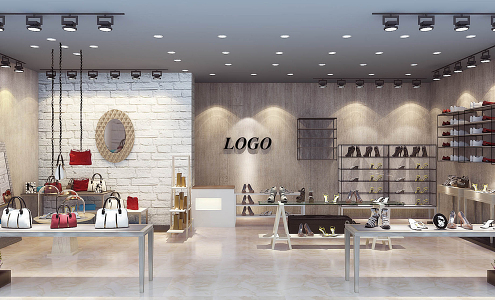 Modern Shoe Store Fashion Shoe Store 3d model