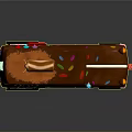 Creative Chocolate Car Model with Colorful Sprinkles Black Wheels and Hot Dog on Roof