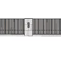 Modern Outdoor Landscape Wall with Metal Grilles White Wall Panels and Green Trees
