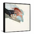 Abstract Painting Of Two Dogs Fighting With Expressive Brushstrokes And Colors
