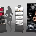 Modern Retail Display Shelves for Cosmetic Products with Female Silhouette and Multi Layer Storage