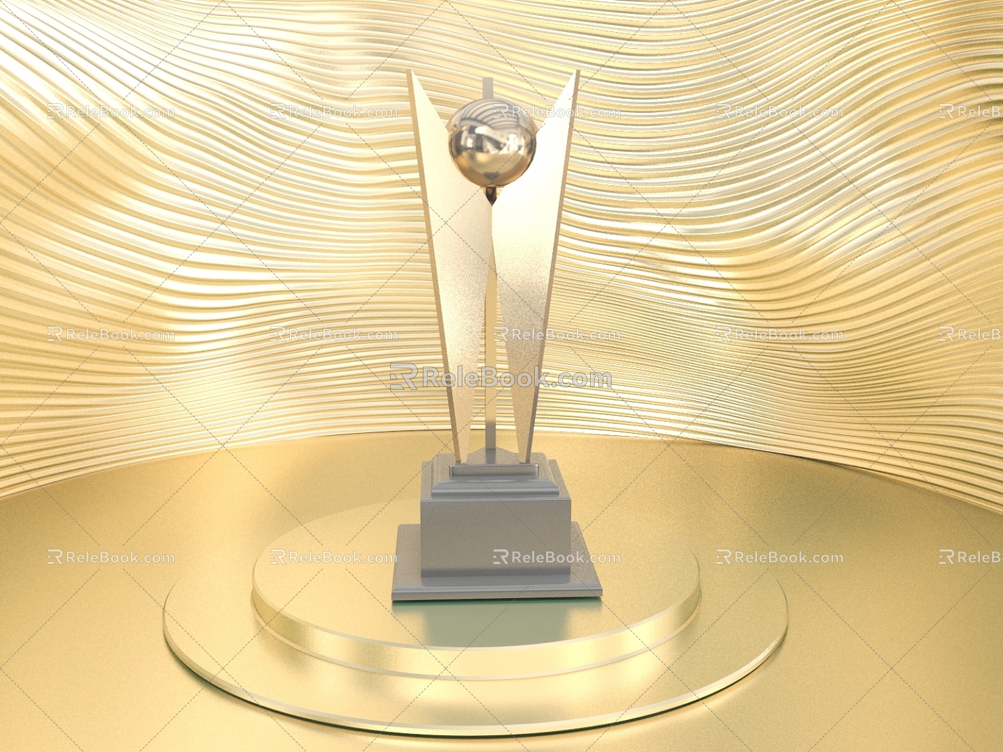 Modern trophy gold trophy background model