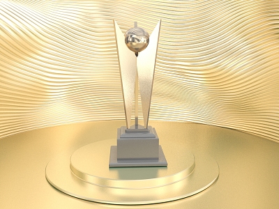 Modern trophy gold trophy background 3d model