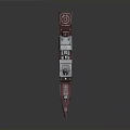 3D Model of Military Patrol Ship With White Hull Red Bottom and Deck Radar Antenna